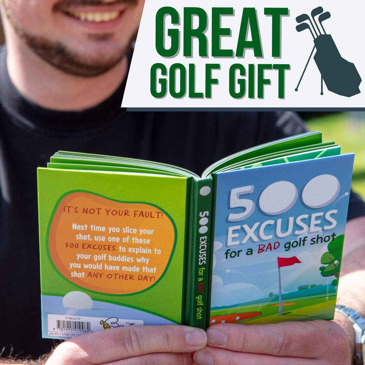 500 Excuses For a Bad Golf Shot Joke Gift Book - Men's Gifts